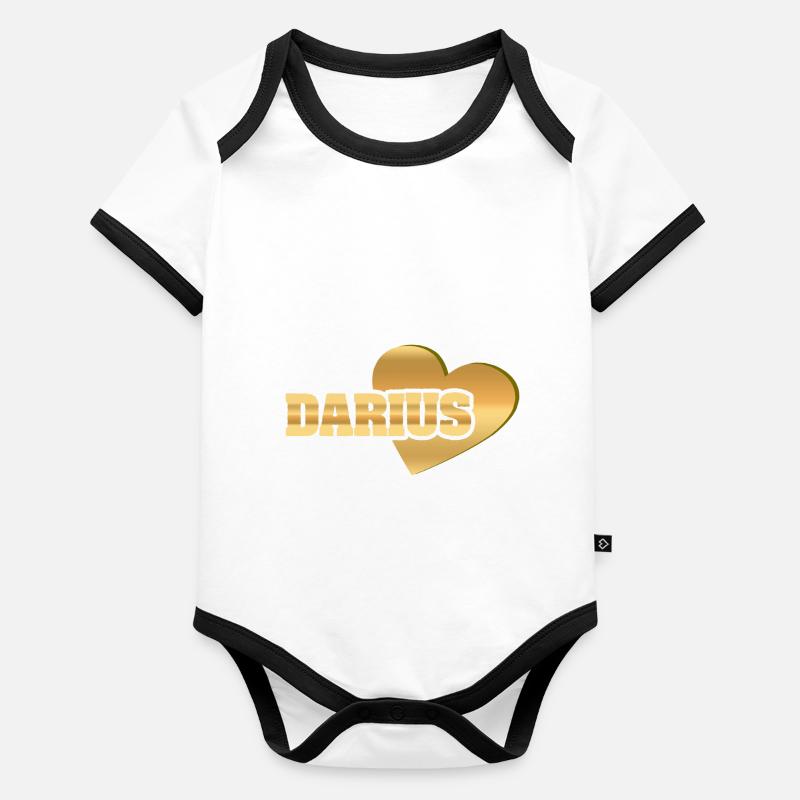 Darius d’or Body Bébé bio contrasté manches courtes