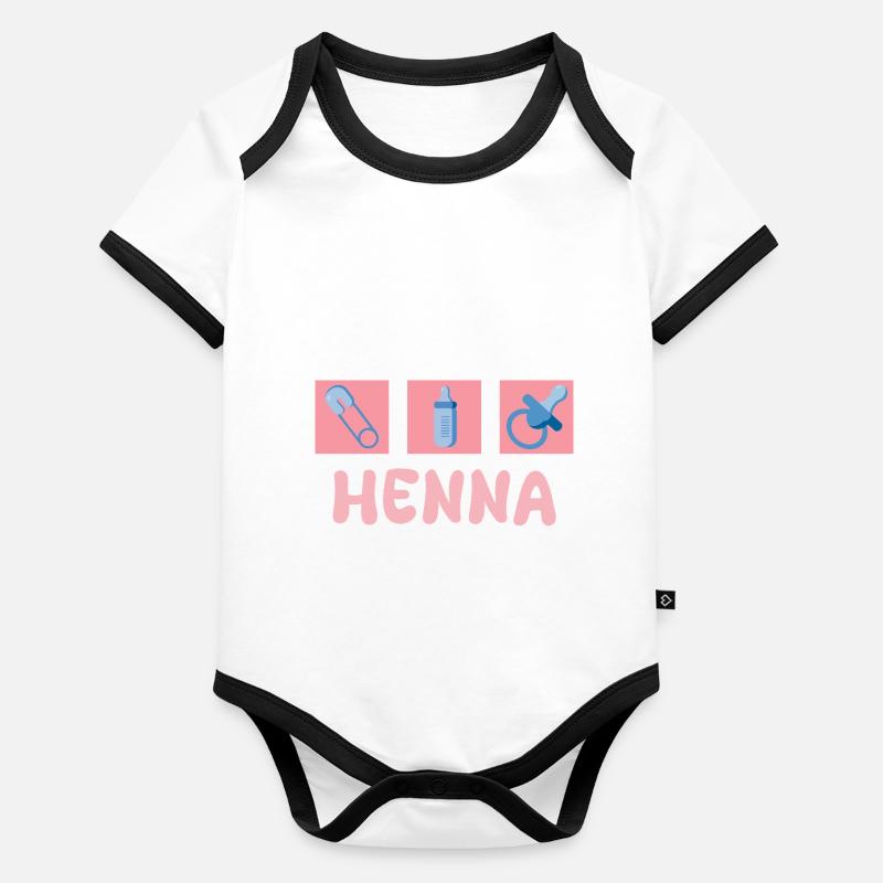 Schnuller Henna Baby Bio-Kurzarm-Kontrastbody