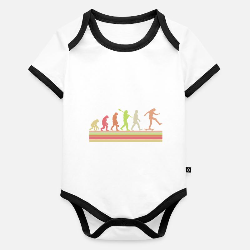 Evolution Skateboarding Skate Retro Streetwear Organic Baby Contrasting Bodysuit