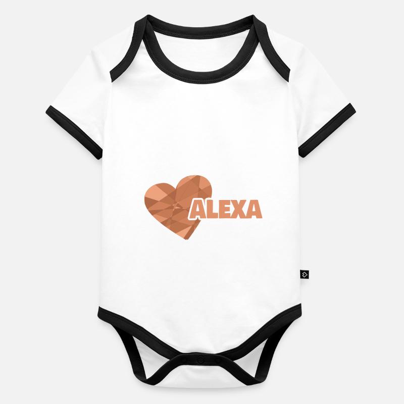 Cadeau pour Alexa Body Bébé bio contrasté manches courtes