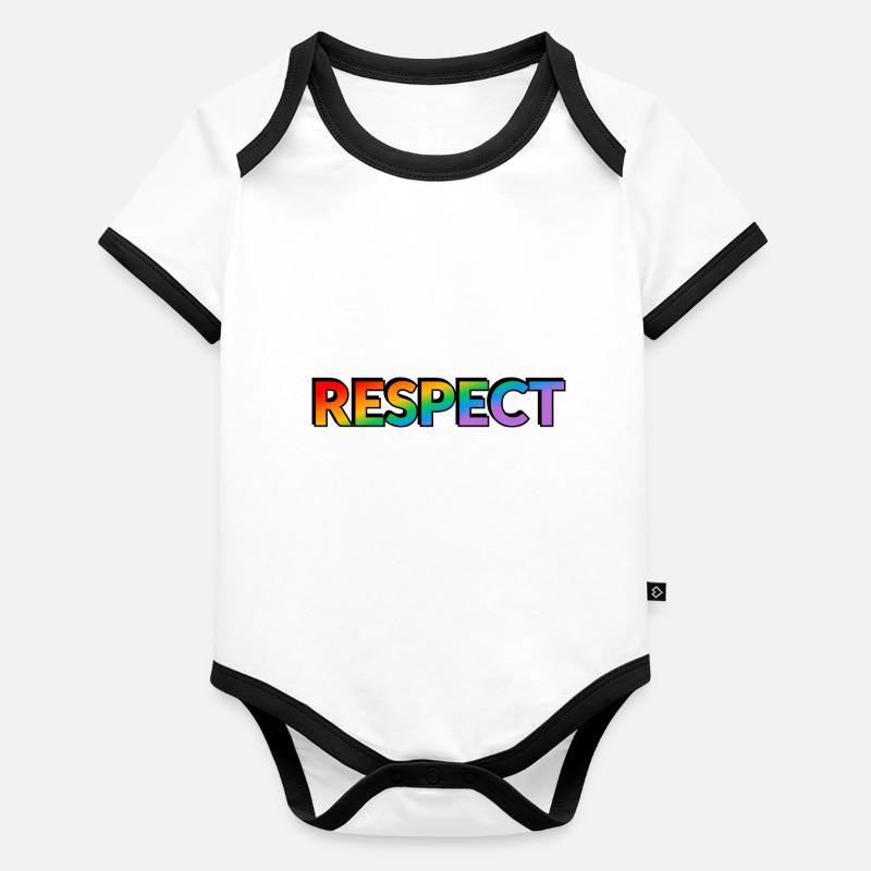 Respect rainbow LGBT pride month Organic Baby Contrasting Bodysuit