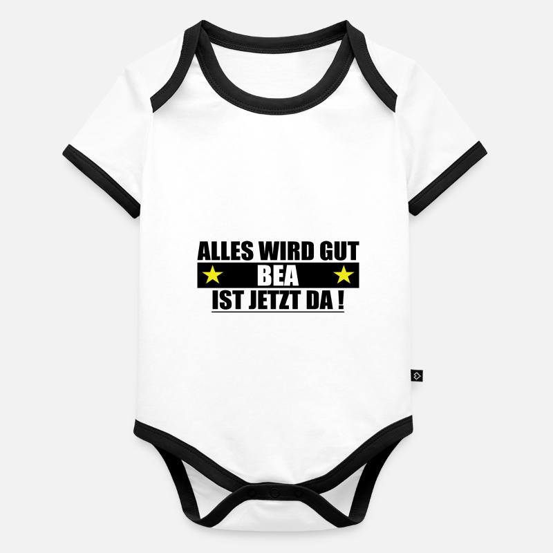 Bea Last Name First Name Birthday Organic Baby Contrasting Bodysuit