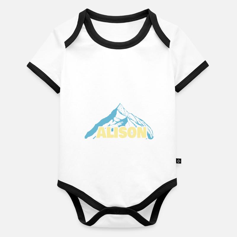 Alison as a woman's name Organic Baby Contrasting Bodysuit
