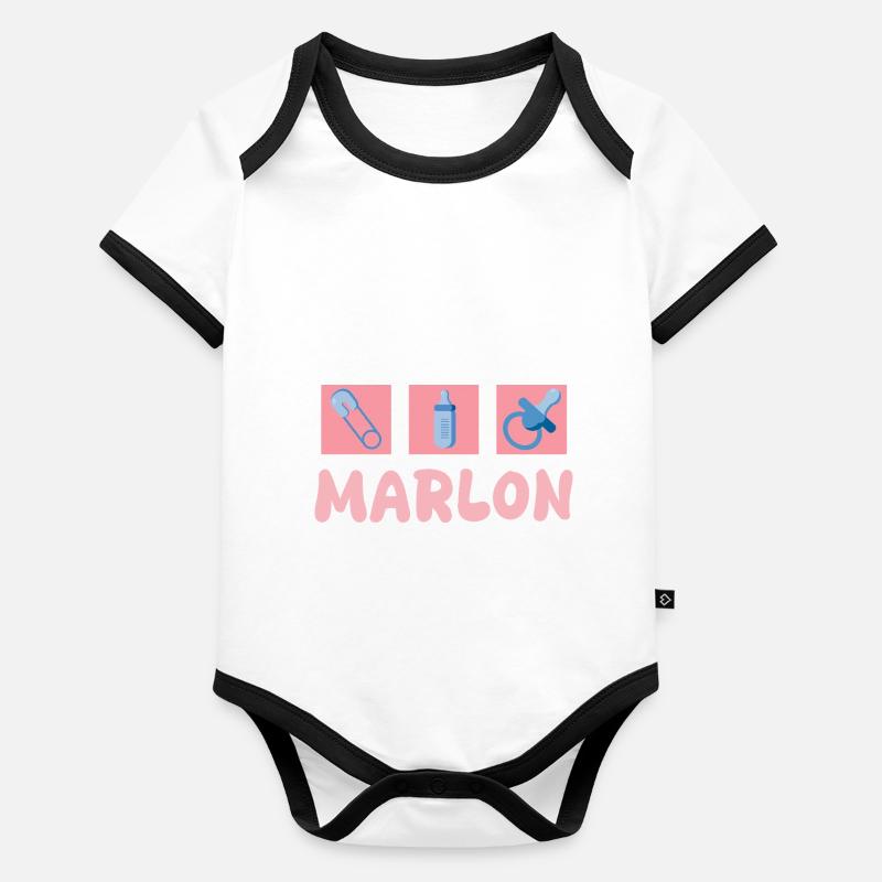 Sucette Marlon Body Bébé bio contrasté manches courtes