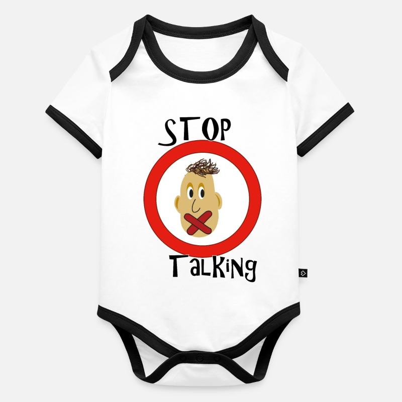 Arrête de parler Body Bébé bio contrasté manches courtes