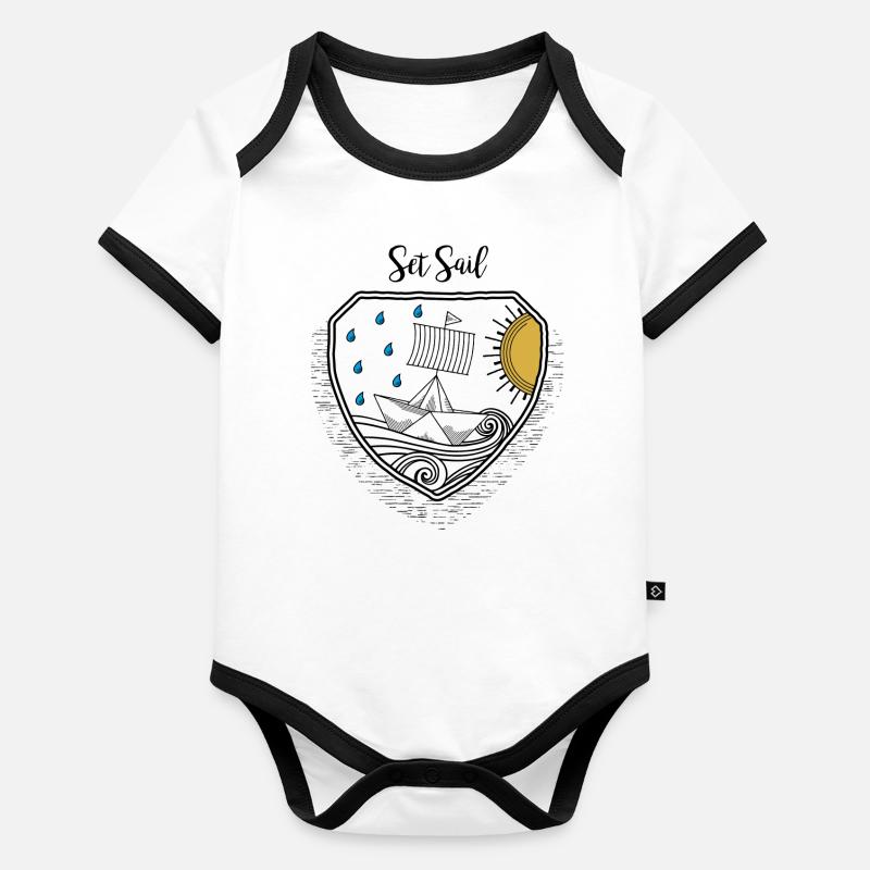 Segel setzen Baby Bio-Kurzarm-Kontrastbody
