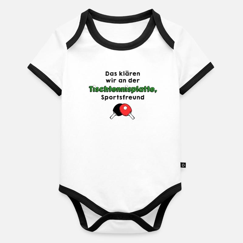 Fan de tennis de table Body Bébé bio contrasté manches courtes