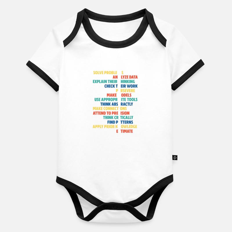 Math math prof enseignant algèbre école pi cadeau Body Bébé bio contrasté manches courtes