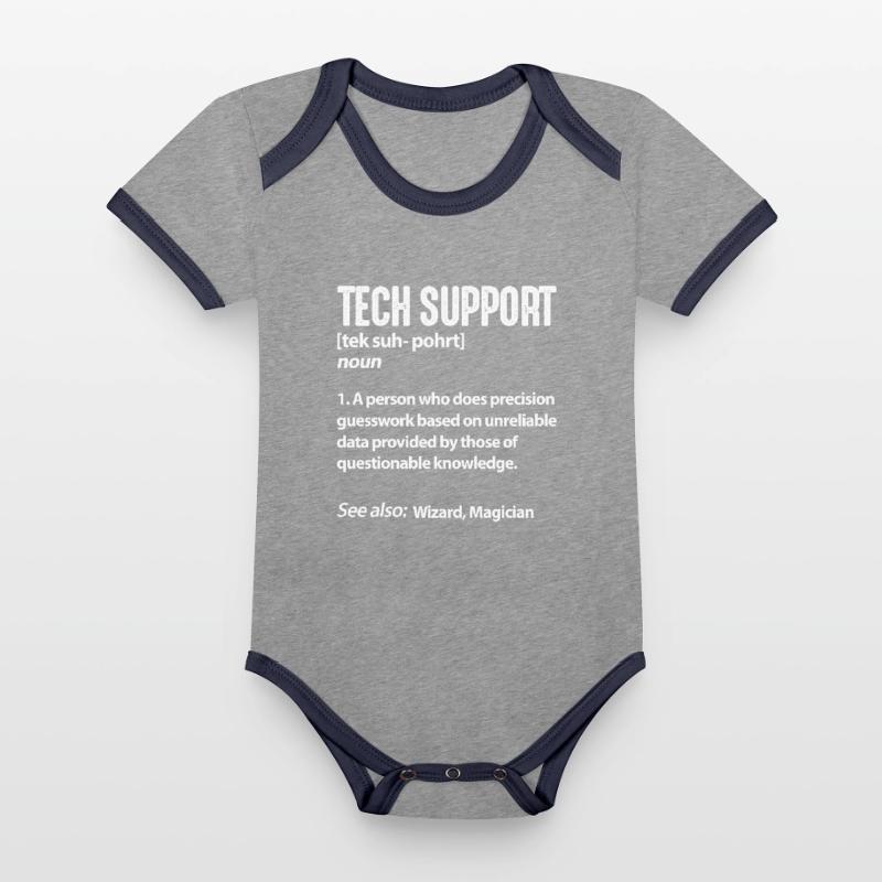 Technical support computer IT programmer Organic Baby Contrasting Bodysuit