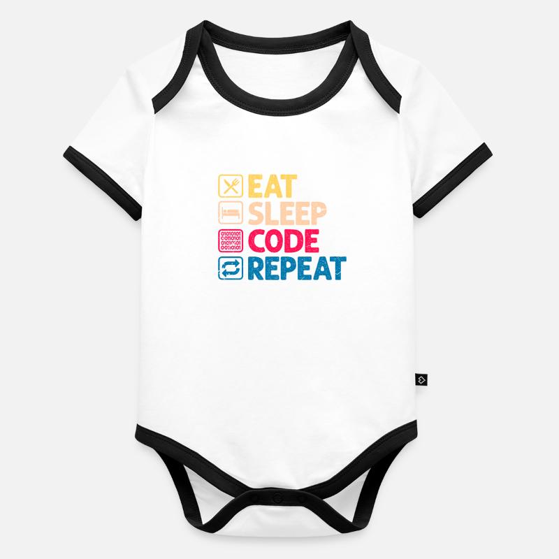 Programmeur Body Bébé bio contrasté manches courtes
