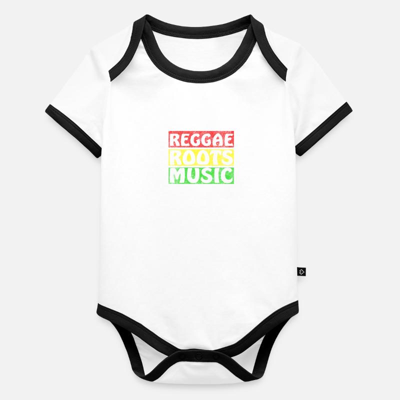 Reggae Roots Music Body Bébé bio contrasté manches courtes