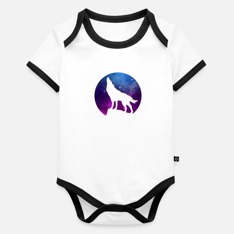 Wolf Body Bébé bio contrasté manches courtes