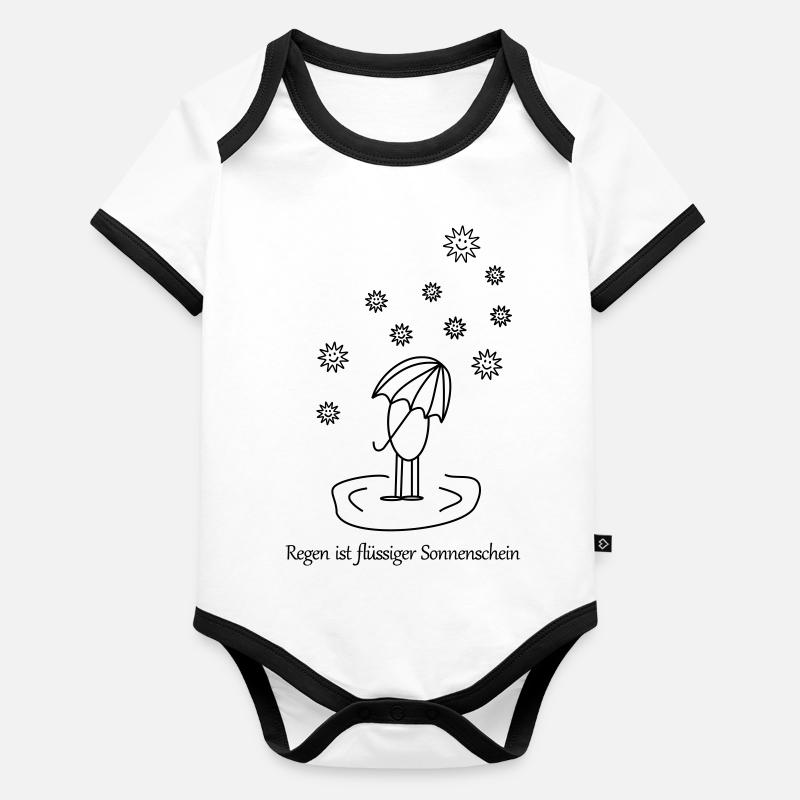 Regen ist flüssiger Sonnenschein Baby Bio-Kurzarm-Kontrastbody