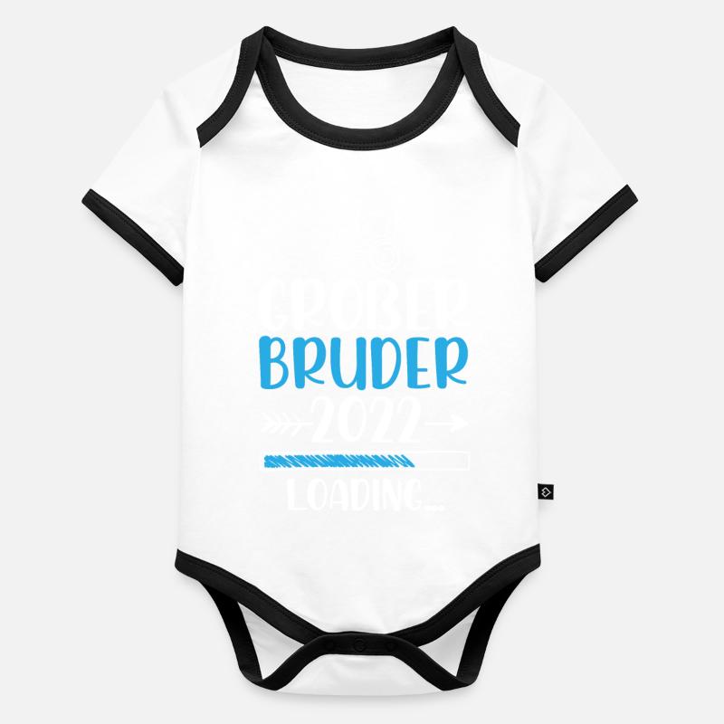 Großer Bruder 2022 Loading Traktor Baby Bio-Kurzarm-Kontrastbody