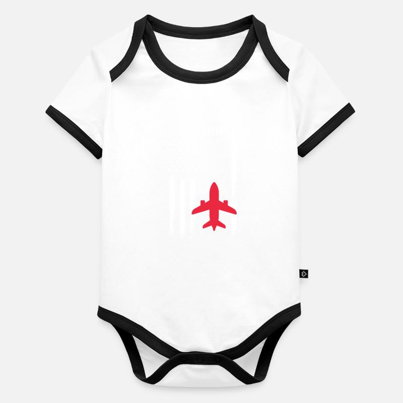 Pilot Flugzeug Fliegen Flieger Geschenk Baby Bio-Kurzarm-Kontrastbody