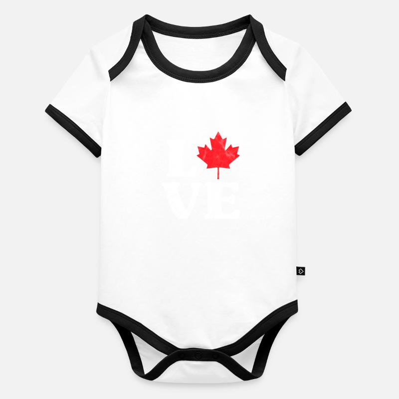 Canada Maple Leaf Flag Canada Vancouver Gift Organic Baby Contrasting Bodysuit