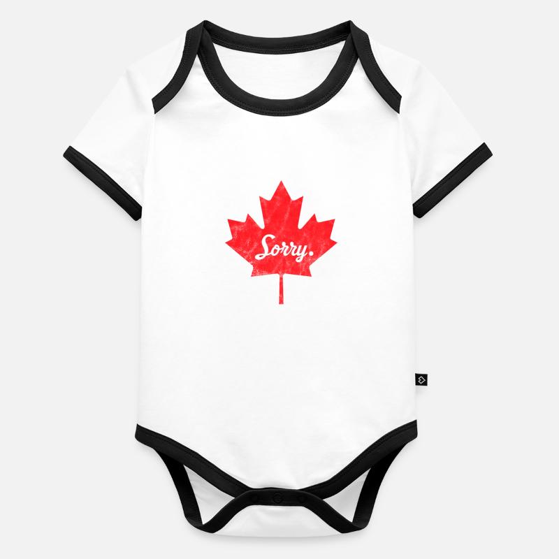 Canada Maple Leaf Flag Canada Vancouver Gift Organic Baby Contrasting Bodysuit
