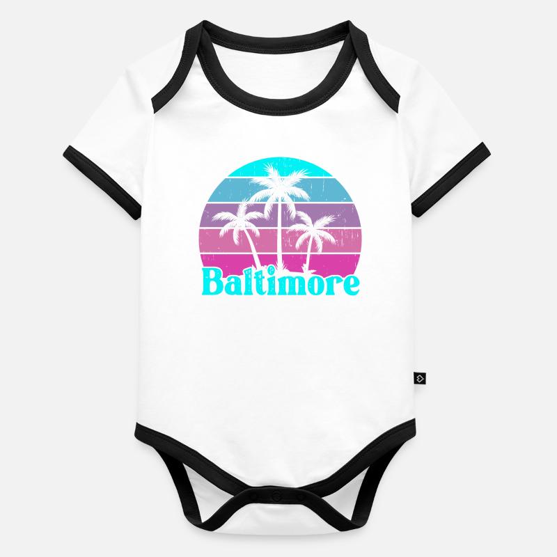 Baltimore Body Bébé bio contrasté manches courtes