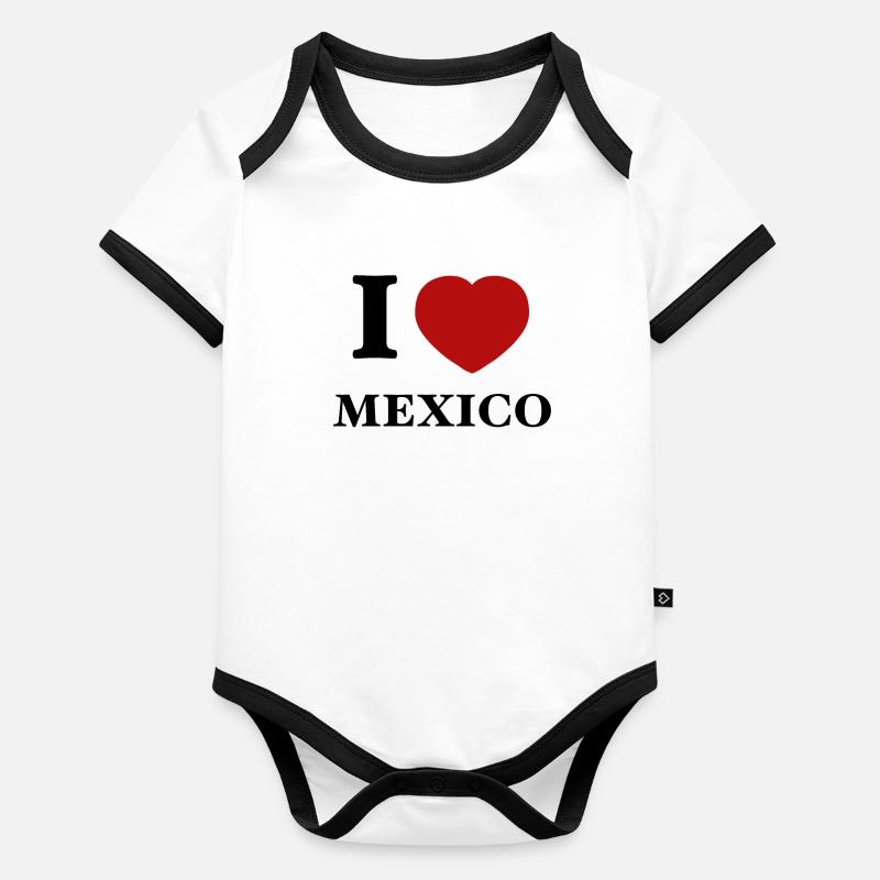 J’adore mexico Holiday Design Body Bébé bio contrasté manches courtes