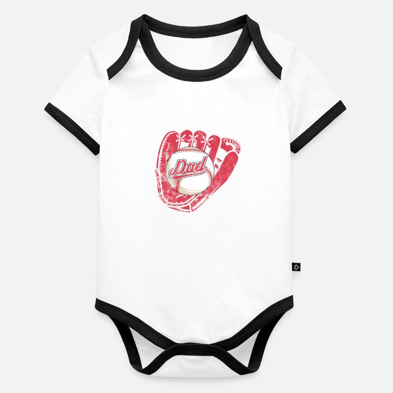 Baseball Vater Baby Bio-Kurzarm-Kontrastbody