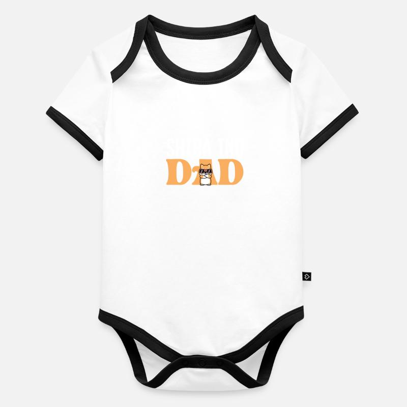 Shiba Inu Dad Baby Bio-Kurzarm-Kontrastbody