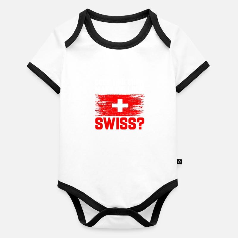 Suisse Body Bébé bio contrasté manches courtes