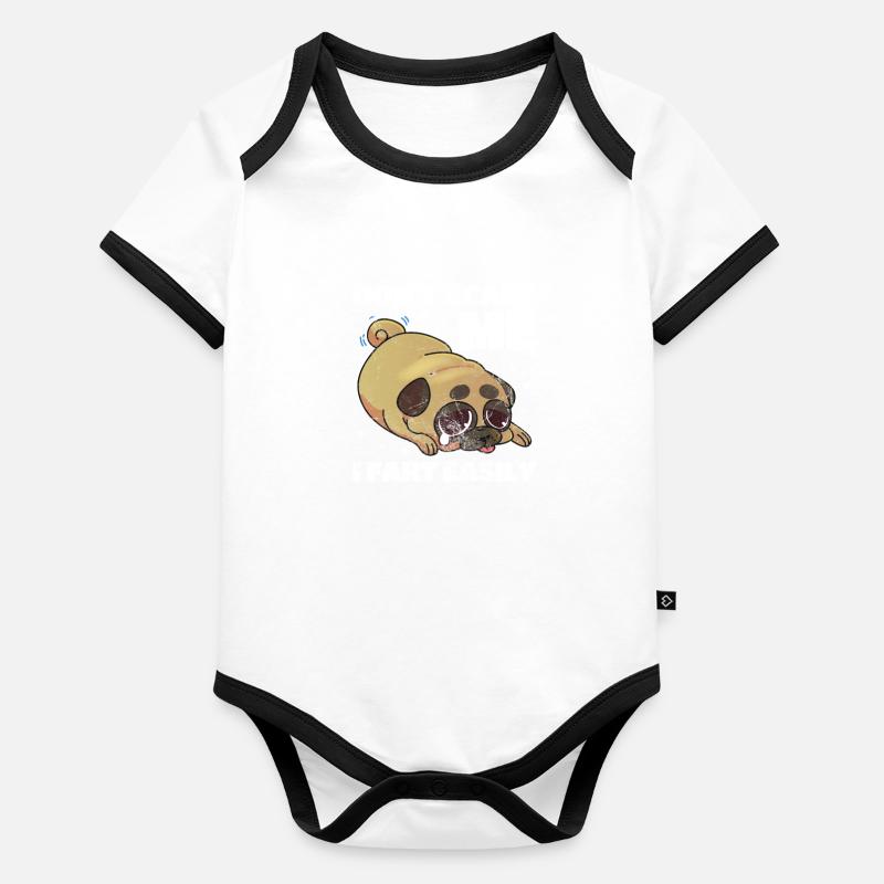 Mops Baby Bio-Kurzarm-Kontrastbody