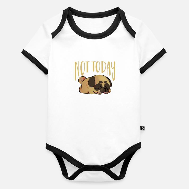 Mops Hund Hundefreund Haustier Möpse Pug Geschenk Baby Bio-Kurzarm-Kontrastbody