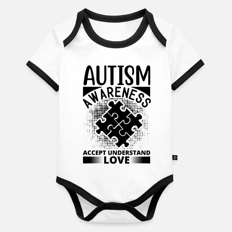 Autism Awareness Organic Baby Contrasting Bodysuit