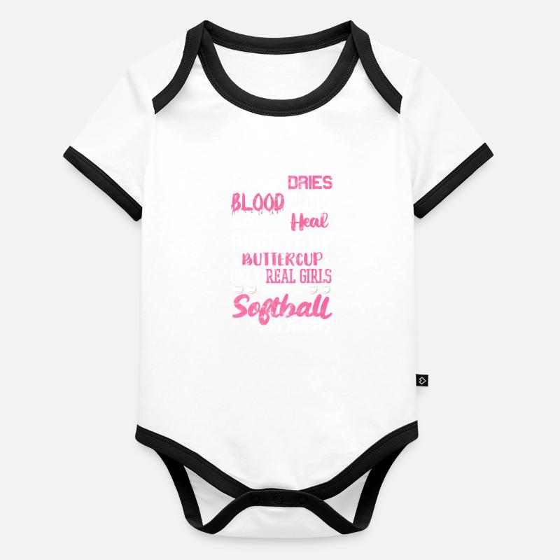 Softball Body Bébé bio contrasté manches courtes