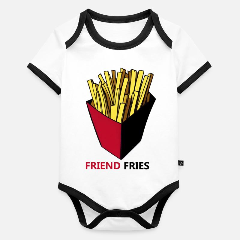 Frites Body Bébé bio contrasté manches courtes