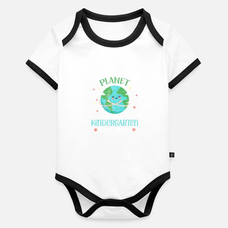 École maternelle Body Bébé bio contrasté manches courtes