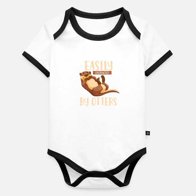 Loutre Body Bébé bio contrasté manches courtes