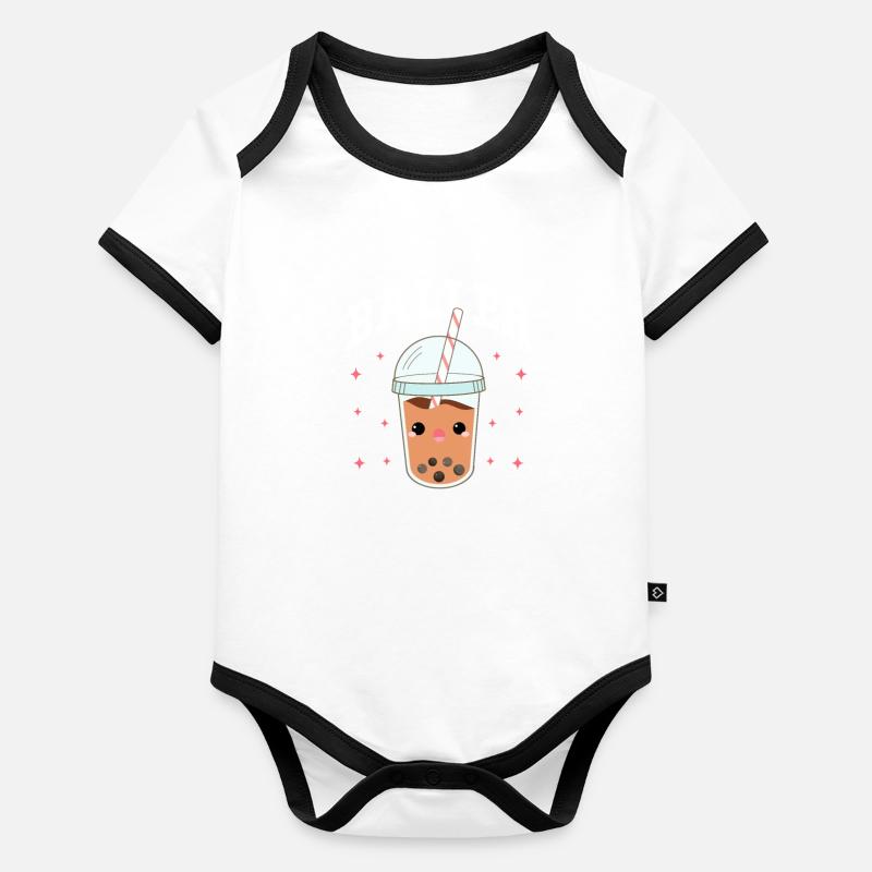 Bubble Tea Baby Bio-Kurzarm-Kontrastbody