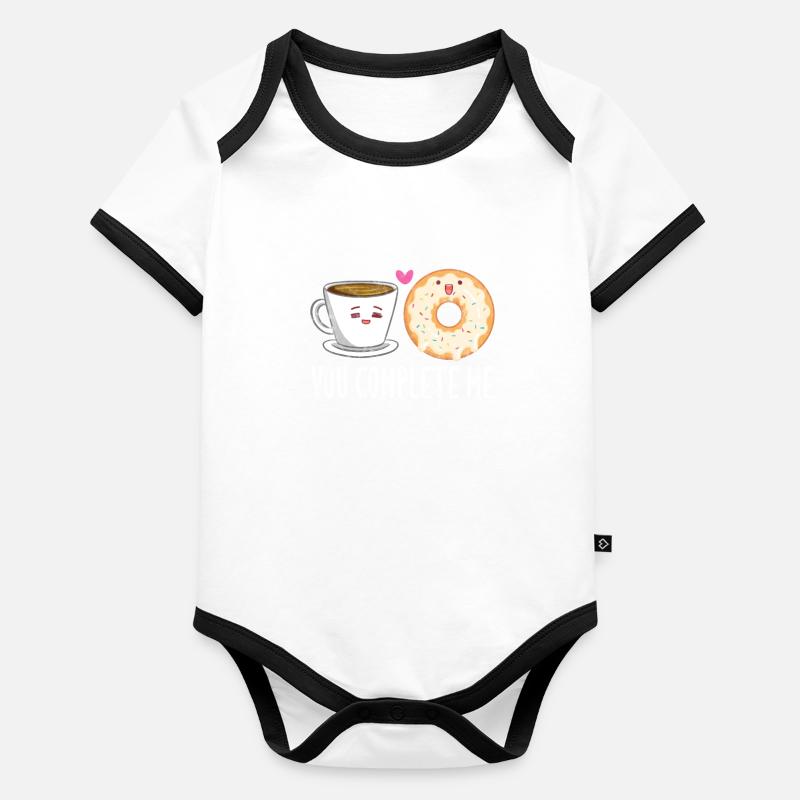 Beignet au café Body Bébé bio contrasté manches courtes