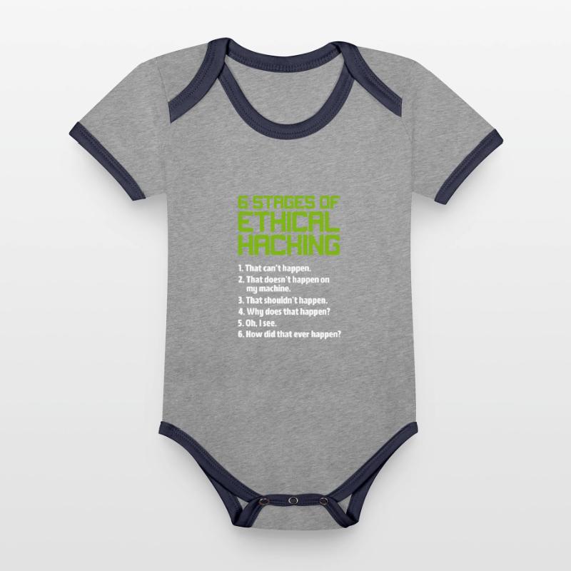 Hacker Coder Computer Hacking Gift Organic Baby Contrasting Bodysuit