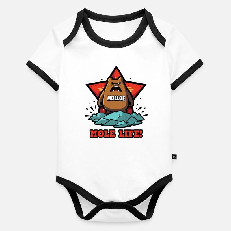 Ein Maulwurf Leben Baby Bio-Kurzarm-Kontrastbody