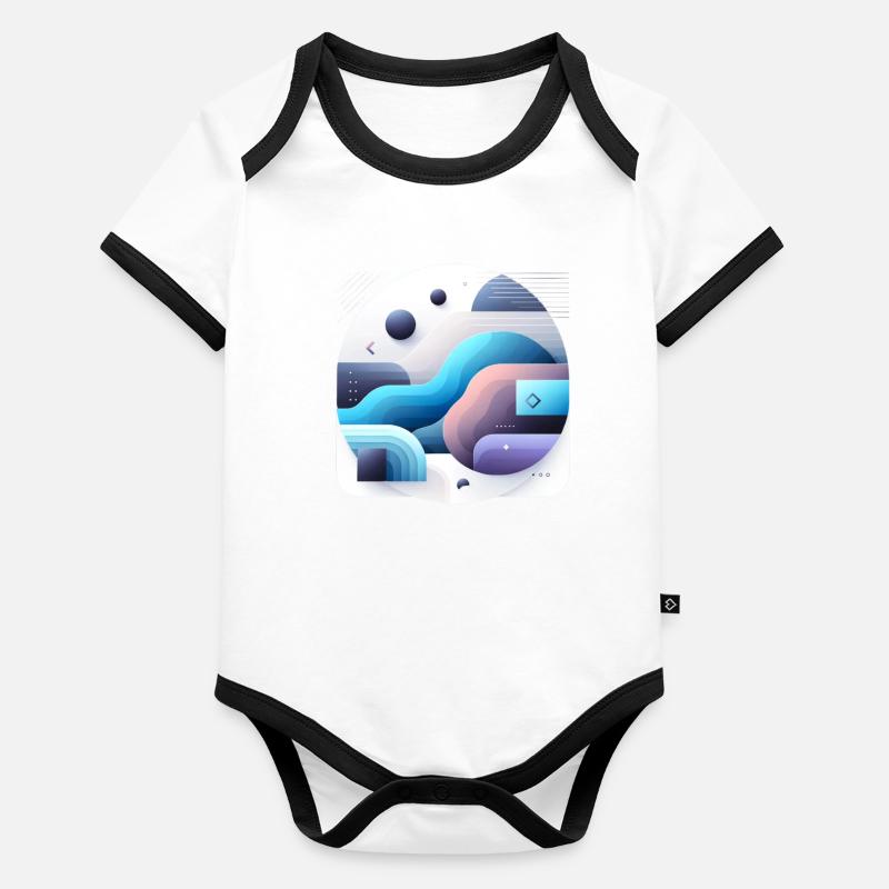 Planète Terre Body Bébé bio contrasté manches courtes