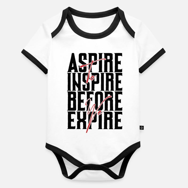 Aspire Before Expire schwarz Baby Bio-Kurzarm-Kontrastbody