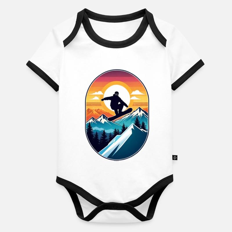 snowboard neige et ski Body Bébé bio contrasté manches courtes