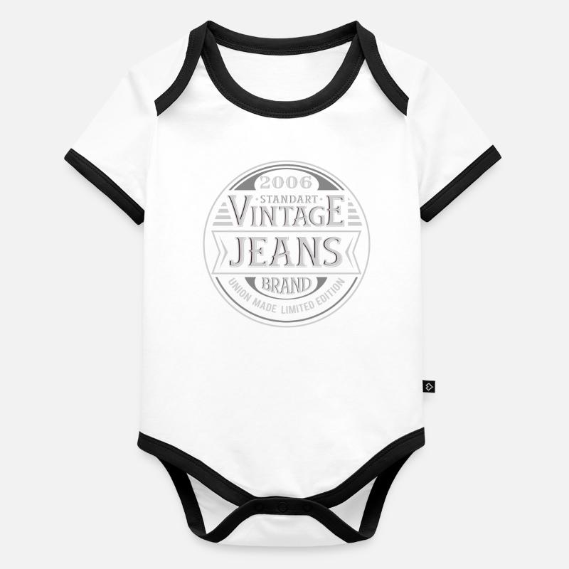 18e Anniversaire Millésime Fabriqué en 2006 Retro Body Bébé bio contrasté manches courtes