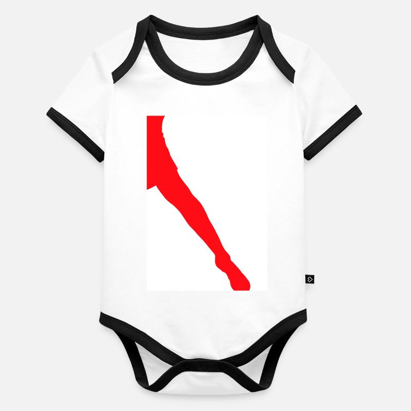 Bein-Silhouette Baby Bio-Kurzarm-Kontrastbody