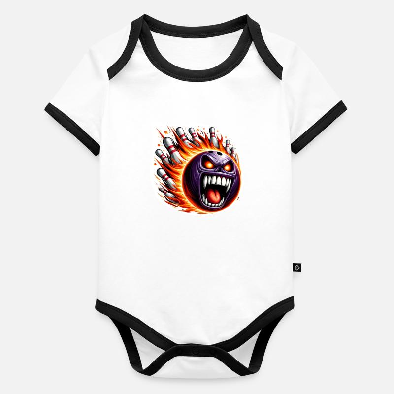 Quilles de feu Body Bébé bio contrasté manches courtes