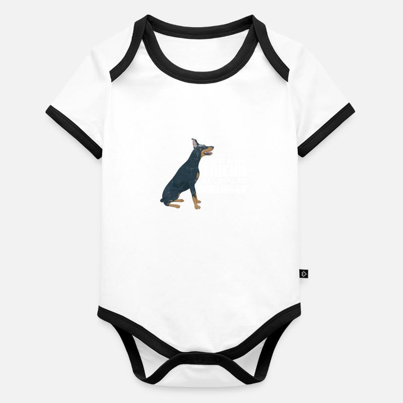 Doberman Body Bébé bio contrasté manches courtes