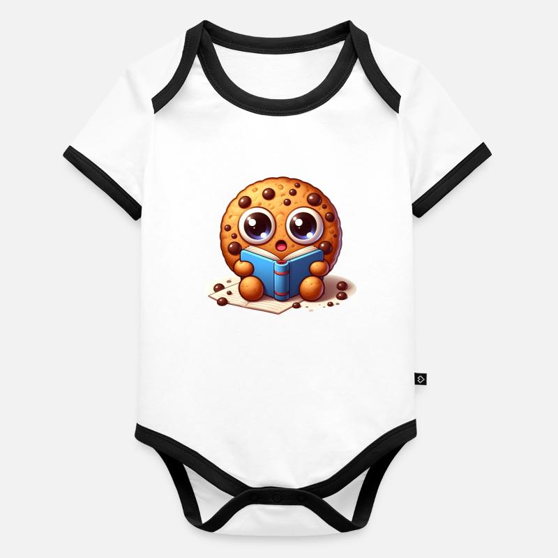 Cookie Bookworm Body Bébé bio contrasté manches courtes