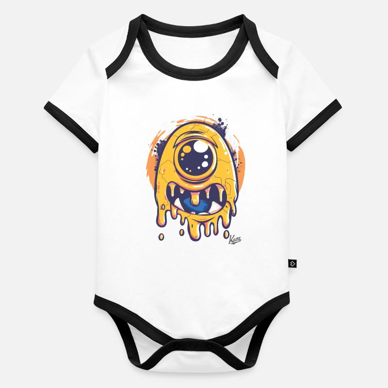 Cyclope borgne drôle : monstre mignon Body Bébé bio contrasté manches courtes