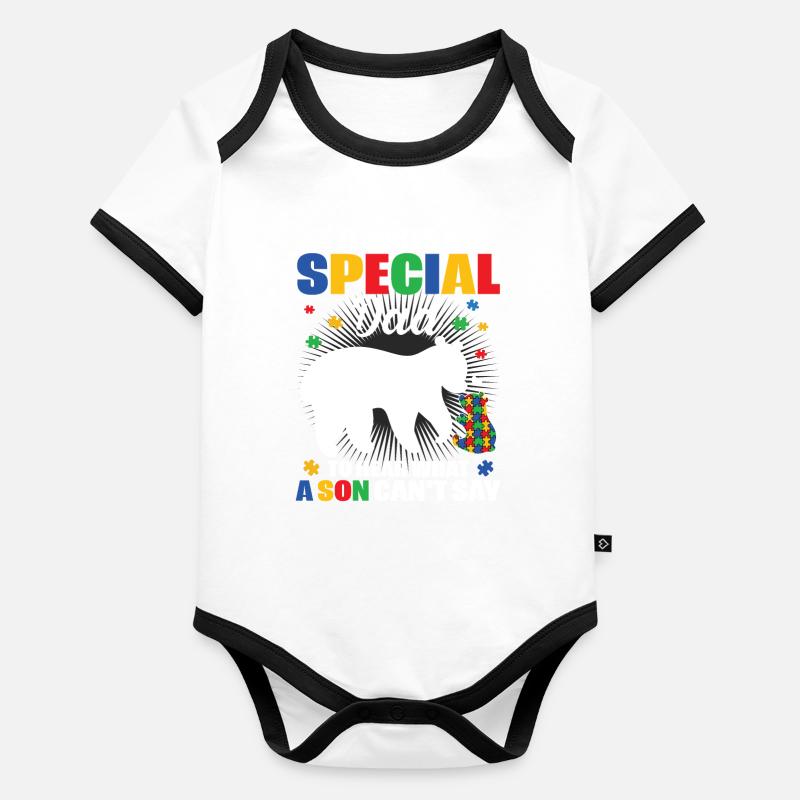 Autism Dad Awareness Day Autistic Gift Organic Baby Contrasting Bodysuit