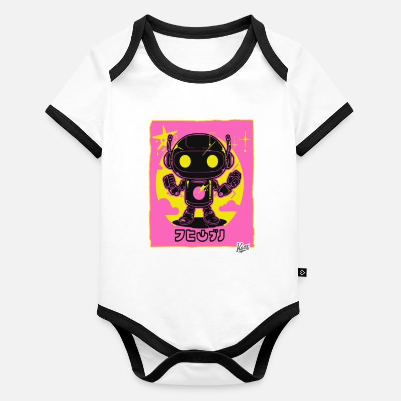 Japanese super robot: super disco funk Organic Baby Contrasting Bodysuit