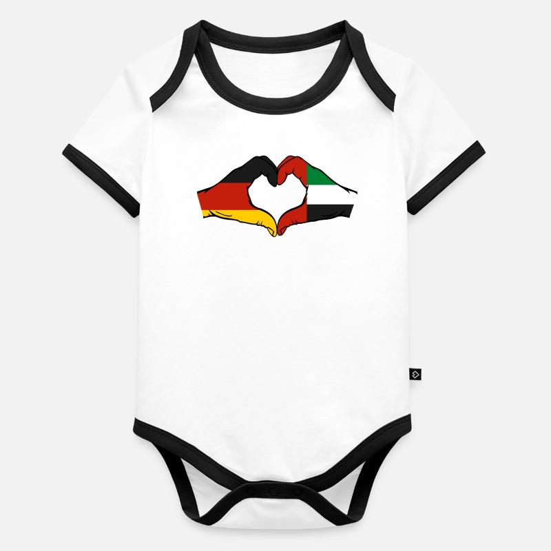 Germany United Arab Emirates Flag Organic Baby Contrasting Bodysuit