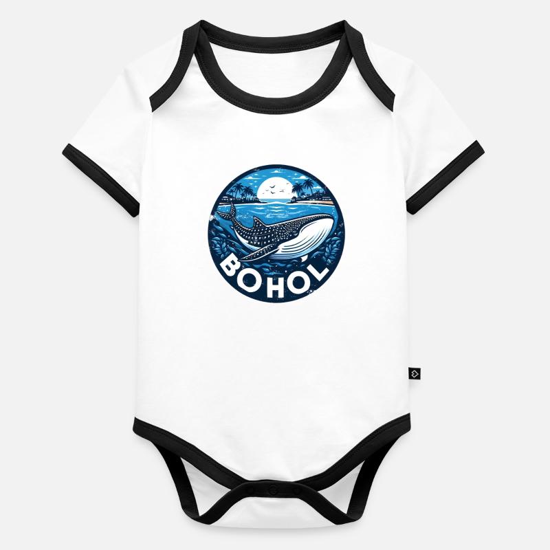 Bohol Walhai Baby Bio-Kurzarm-Kontrastbody